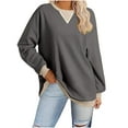 thumbnail image 1 of SHE IS My Items Crewneck T Shirts for Women Plus Size V Neck Tops for Women Fall Black Long Sleeve Blouse Women Womens Tunic Tops Dressy Casual Plus Size, 1 of 4