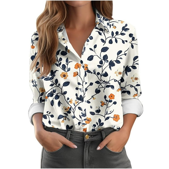 SHE IS My Items Long Sleeve Shirts for Women Dressy Plus Womens Floral Tops Cotton Dressy Blouses for Women Elegant Evening Petite Crop Tops for Women Sexy Casual Elegant