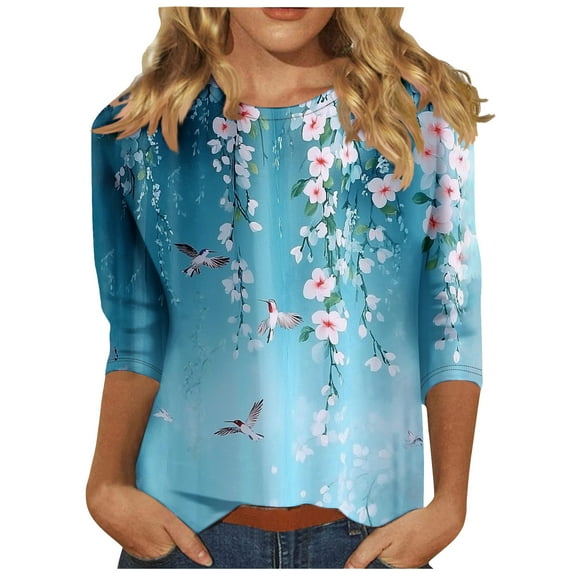 SHE IS My Items Long Sleeve Shirts for Women Plus Size 3x Tops for Women Trendy Fall 3/4 Sleeves Long Sleeve Blouses for Women V Neck Black Basic Oversized Tees for Women Pack