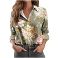 thumbnail image 1 of SHE IS My Items Long Sleeve Shirts for Women Summer Womens Floral Tops Dressy Blouses for Women Business Professional Womens Tunic Tops 3/4 Sleeve Tee Shirts, 1 of 3