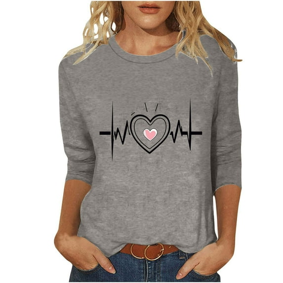 SHE IS My Items Long Sleeve V Neck Shirts for Women Cotton Long Sleeve Tunic Tops for Women Dressy Oversized Long Sleeve Graphic Tshirts Shirts for Women Basic Oversized V Neck Tees for Women