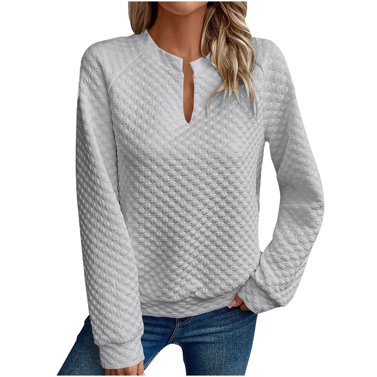 SHE IS My Items Long Sleeve V Neck Shirts for Women Tall Womens Long ...