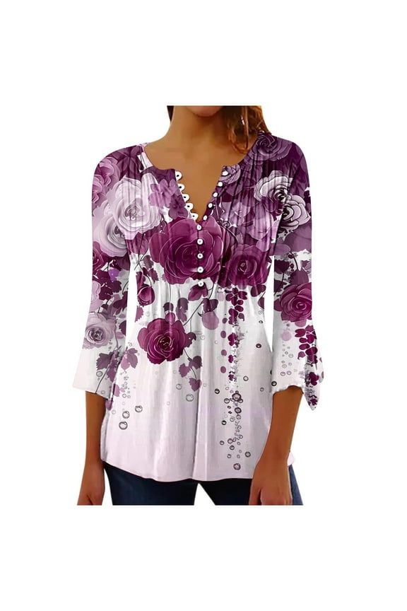 My Items Loose Shirts for Women Long Womens Long Sleeve Tops Casual Cotton Fall Blouses for Women Long Sleeve Elegant Basic Cotton V Neck Tees for Women