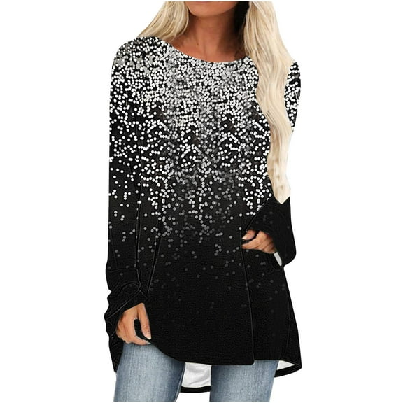 SHE IS My Items Oversized Long Sleeve Shirts for Women Y2k Ladies Tops and Blouses Cotton Long Sleeve Blouses for Women Dressy Plus Graphic Tees for Women Crop Top