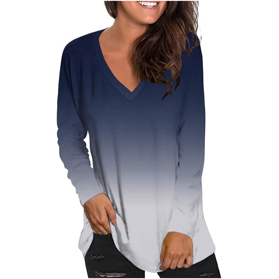 SHE IS My Items Shirts for Women Long Sleeve Cotton Plus Size Womens Tops Dressy Casual 3/4 Sleeve Womens Blouses Long Sleeve Button down Front Basic Tshirts Shirts for Women V Neck