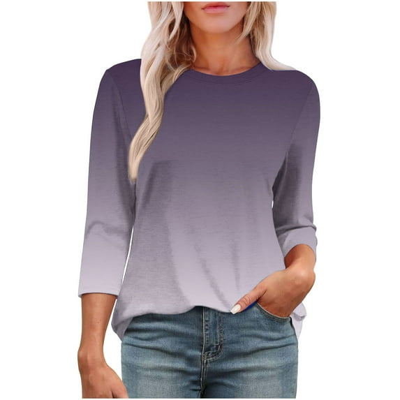 SHE IS My Items Shirts for Women Trendy Fall Sexy Tops for Women Trendy Fall 3/4 Sleeves 3/4 Length Sleeve Womens Tops White Tunic Tops for Women Loose Fit