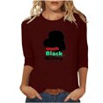 thumbnail image 1 of SHE IS My Items T Shirts for Women Loose Fit Cotton Crew Neck Tops for Women Plus Black Long Sleeve Blouses for Women V Neck Graphic Tees for Women Trendy Black, 1 of 3