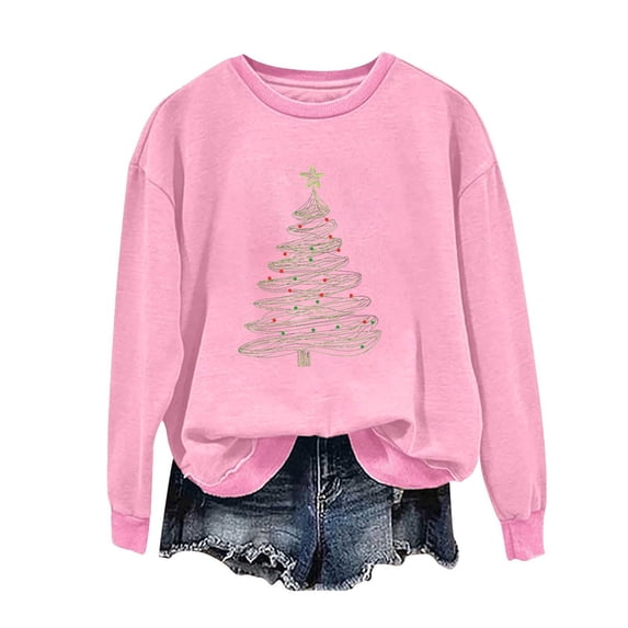 My Items Talove Long Sleeve Shirts for Women Funny Graphic Sweatshirt Fall Fashion Must Haves Fall Loose Tunic Tops 2025 Womens Tops Long Sleeve Dressy Casual Christmas Shirts