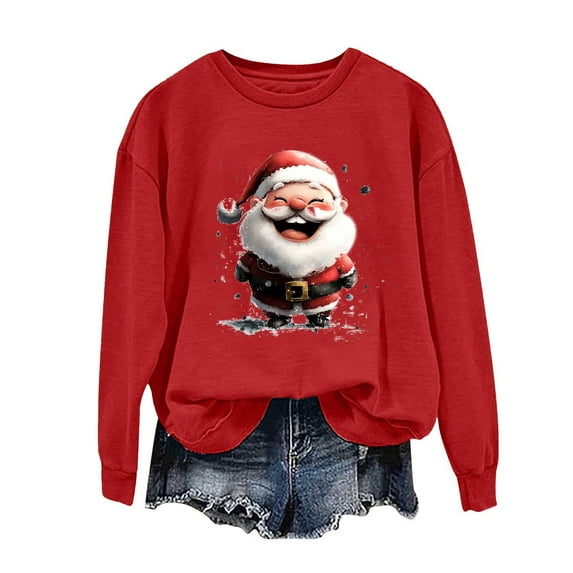 My Items Talove Long Sleeve Shirts for Women Funny Graphic Sweatshirt Fall Fashion Must Haves Long Sleeve Shirts Ladies Tops and Blouses Christmas Shirts