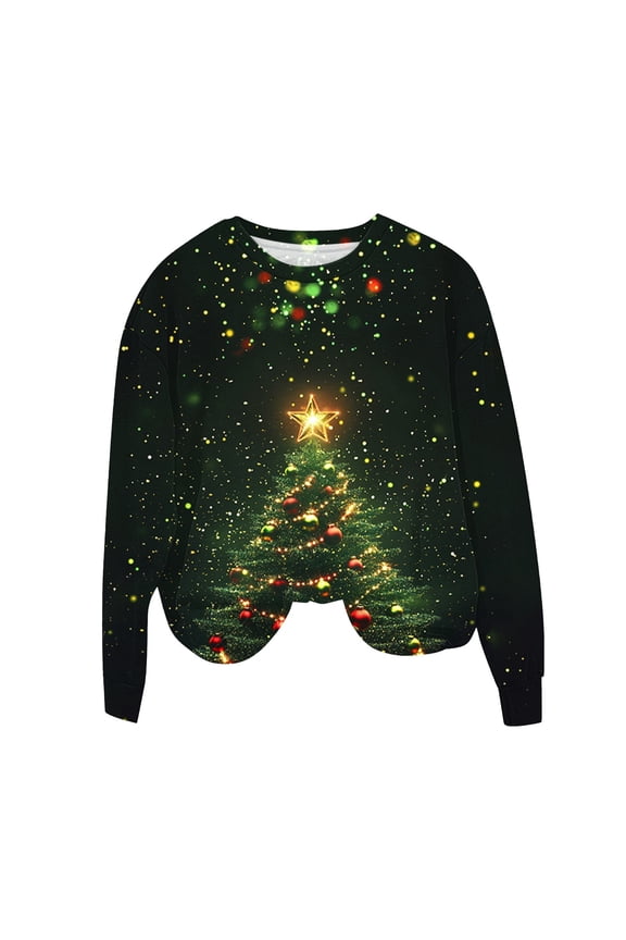 My Items Talove Long Sleeve Shirts for Women Funny Graphic Sweatshirt Fall Fashion Must Haves Winter Clothing Dressy Casual Soft Womens Tops Plus Size 3/4 Sleeve Christmas Shirts