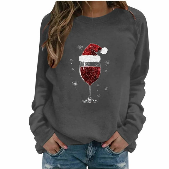My Items Talove Long Sleeve Shirts for Women Graphic Printed Sweatshirt Fall Fashion Must Haves Holiday Outfits Clothes Womens Tops Long Sleeve Dressy Casual Christmas Shirts
