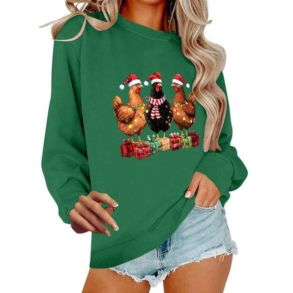 My Items Talove Long Sleeve Shirts for Women Graphic Printed Sweatshirt Fall Fashion Must Haves Season Holiday Graphic Tee Womens Tops Plus Size Christmas Shirts