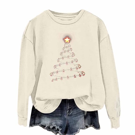 My Items Talove Long Sleeve Shirts for Women Graphic Printed Sweatshirt Women Fall Clothes Loose Fit Basic Womens Tops Casual Plus Size Christmas Shirts