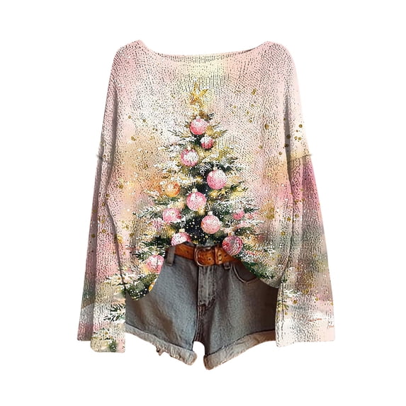 My Items Talove Long Sleeve Shirts for Women Graphic Printed Sweatshirt Women Fall Clothes Tunic Tops To Wear with Leggings Womens Tops Trendy Christmas Shirts