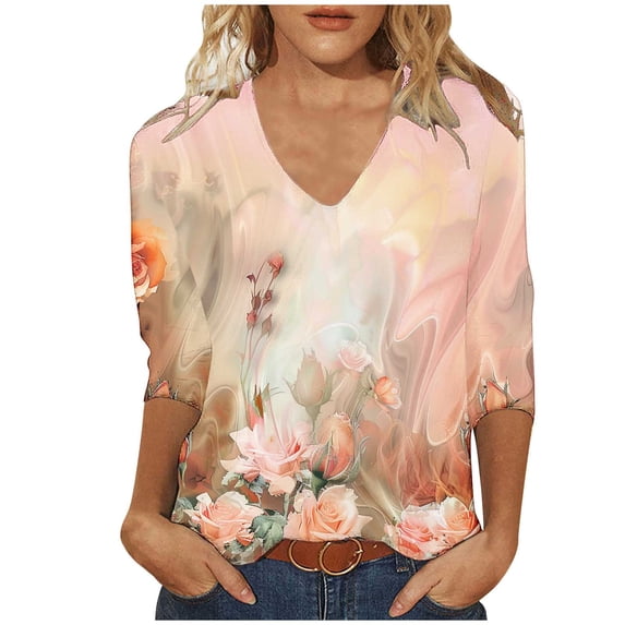 SHE IS My Items V Neck Long Sleeve Shirts for Women Plus Size Womens Long Sleeve Tops Casual White Womens Long Sleeve Blouses Cotton Basic Tshirts Shirts for Women Long Sleeve