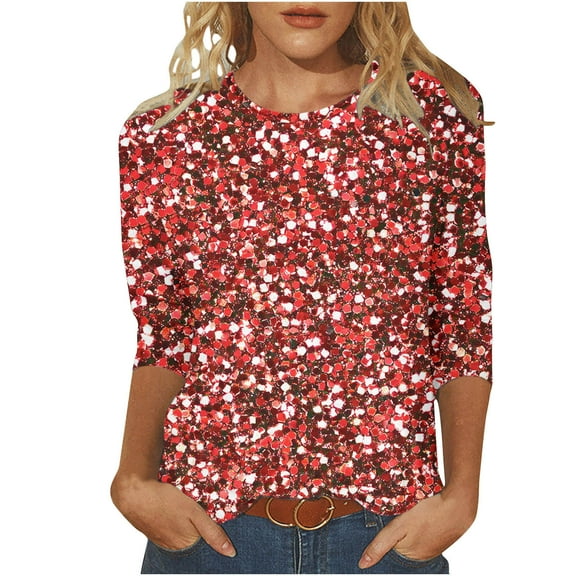 SHE IS My Items V Neck T Shirts for Women Black Long Sleeve Tops for Women Plus Size Cotton 3/4 Length Sleeve Womens Tops Plus Size Black Tunic Tops Women Plus