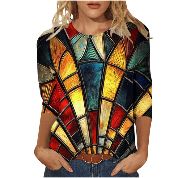 SHE IS My Items Women's Long Sleeve Shirts Casual Long Sleeve Tunic Tops for Women Plus Size Red Womens Blouse Long Sleeve Basic Oversized Crop Tees for Women