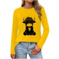 thumbnail image 1 of SHE IS My Items Womens Long Sleeve T Shirts V Neck Loose Fit Fashion Tops for Women Trendy Cropped Blouses for Women Dressy Casual Xxl Tunic Tops for Leggings, 1 of 3
