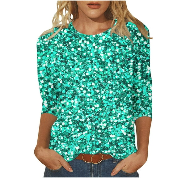 SHE IS My Items Womens Long Sleeve V Neck T Shirts Flowy Tops for Women 2025 3/4 Length Sleeve Womens Tops Plus Size Cotton Basic Tees for Women Pack Plus