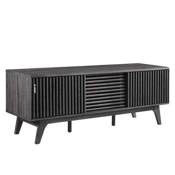 Modway Iterate Modern Wood TV Stand for TVs up to 65" in Charcoal