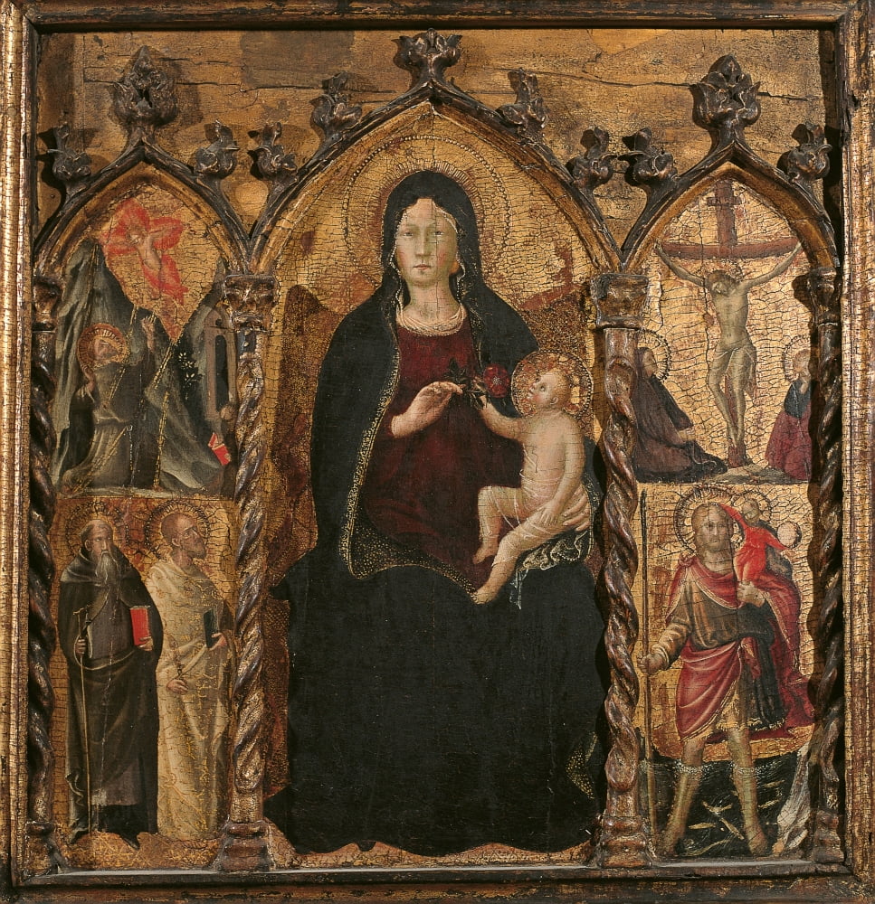 Ith Child The Stigmata Of St Francis St Anthony Abbot E St Bartholomew Crucifixion Saint Christopher Canvas Art - (18 x 24)