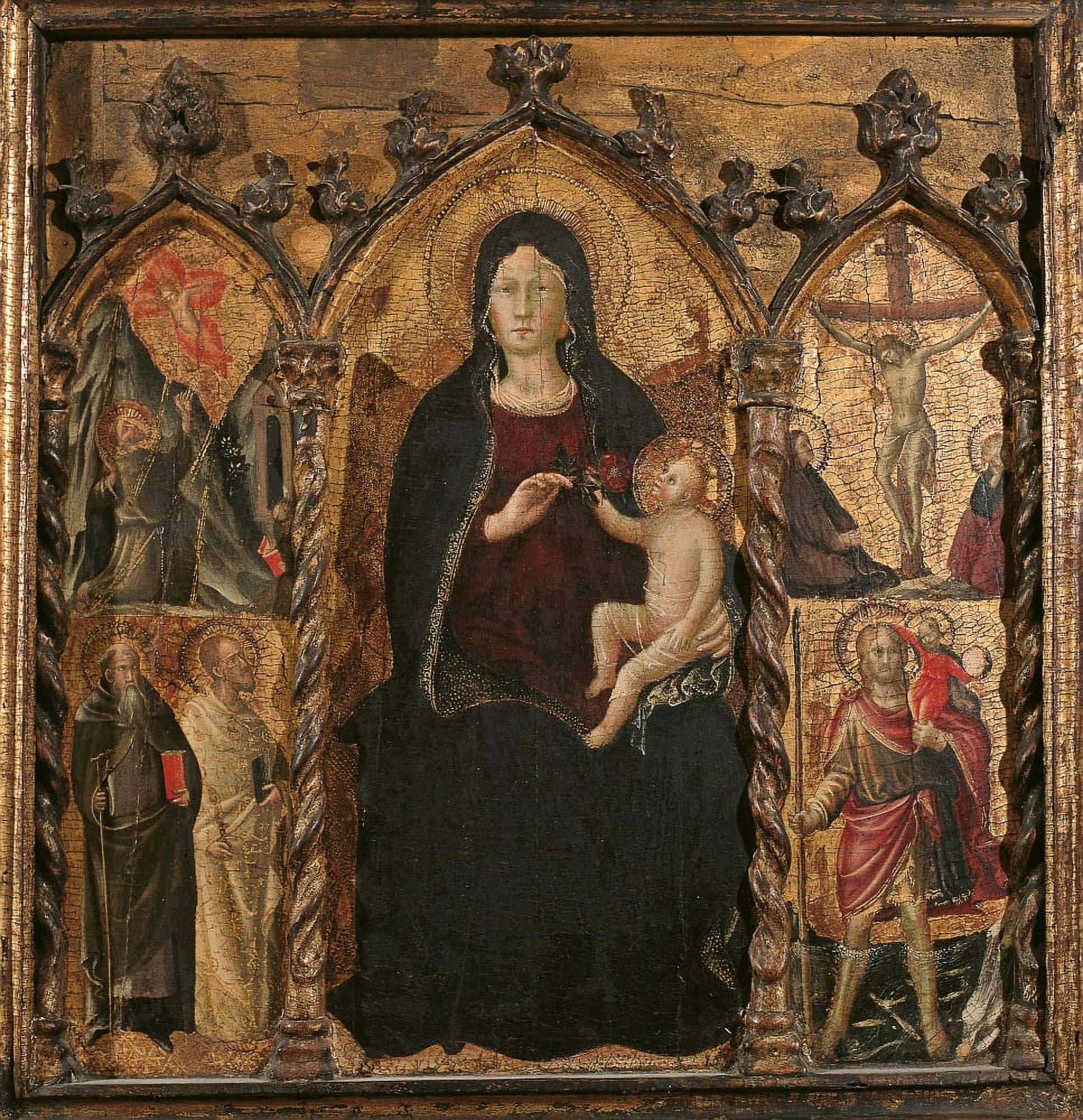 Ith Child The Stigmata Of St Francis St Anthony Abbot E St Bartholomew Crucifixion Saint Christopher Canvas Art - (24 x 36)