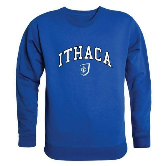 Ithaca College Campus Crewneck T-Shirt, Royal Blue - Extra Large