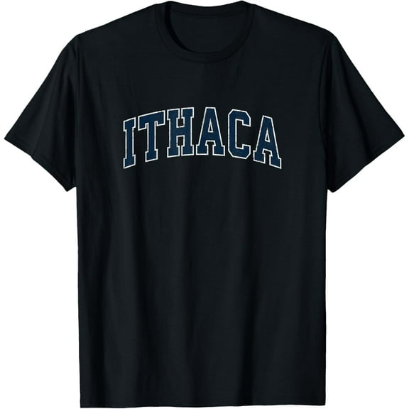 Ithaca New York NY Vintage Sports Design Navy Design T-Shirt