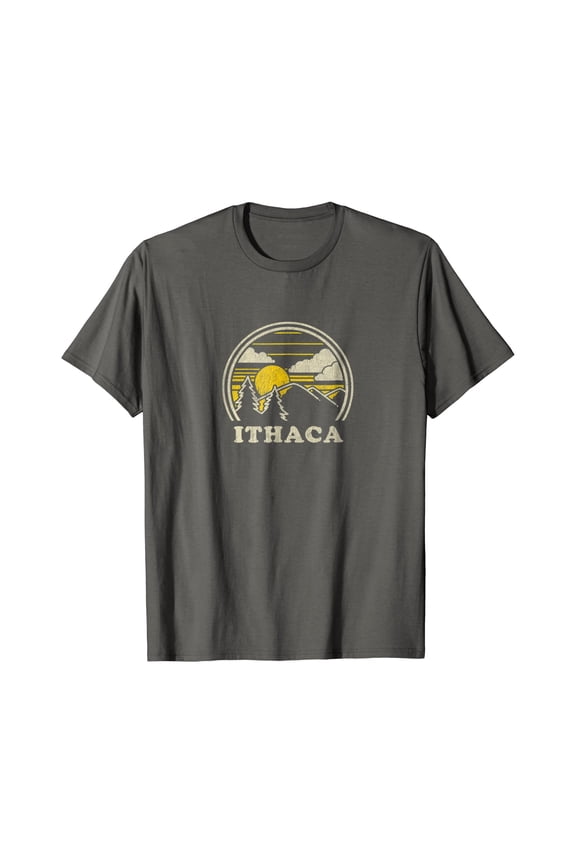 Ithaca New York Ny T Shirt Vintage Hiking Mountains Tee