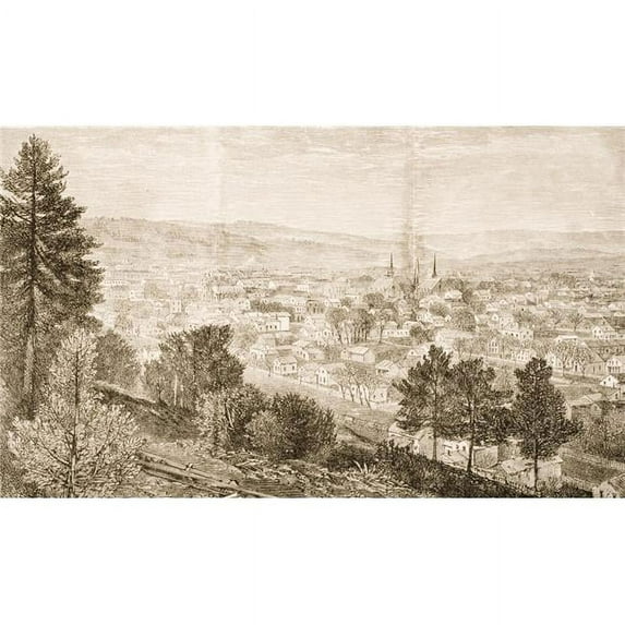 Ithaca & The Cornell University New York State In C 1870 From American Pictures Drawn with Pen & Pencil by Rev Sam Poster Print, Large - 36 x 20