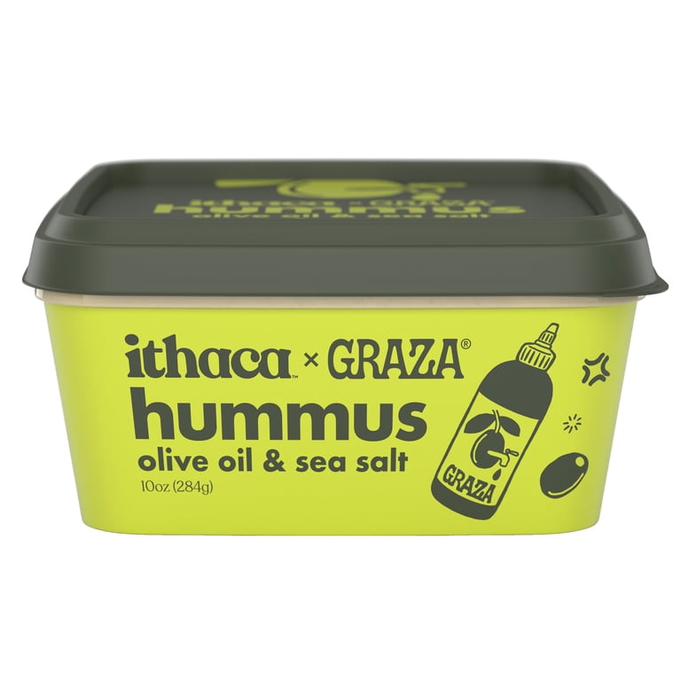 Ithaca X Graza Olive Oil and Sea Salt Hummus 10 oz - Walmart.com