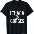 thumbnail image 1 of Ithaca is GORGES t shirt, comes in Green or Red Black S, 1 of 5