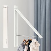 Ithywat Retractable Clothes Drying Rack Space Saver Wall Mounted Folding Hanger for Laundry Room, Closet Storage Organization, Easy Installation Aluminum Dryer White