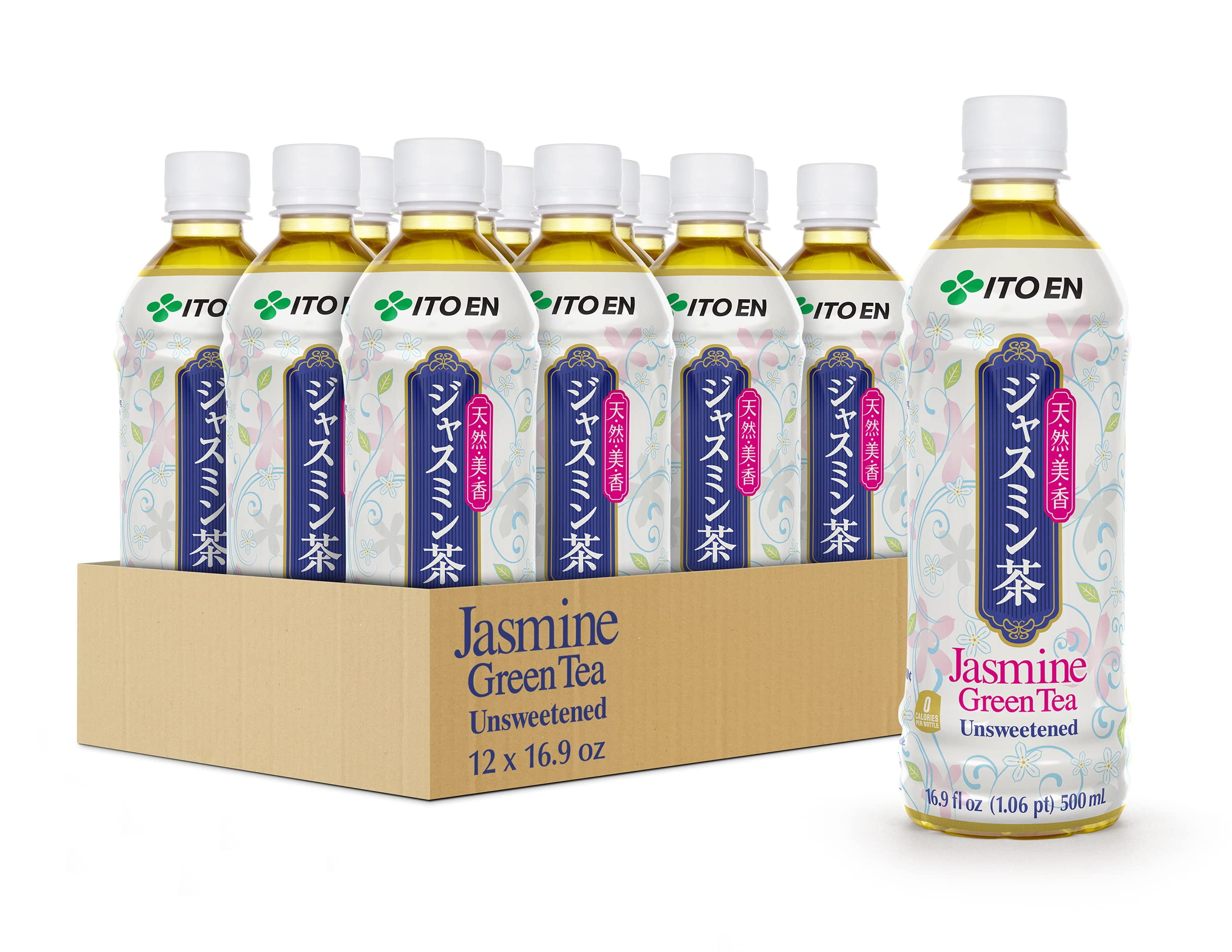 Ito En Jasmine Green Tea Unsweetened 16.9 Fluid Ounce (Pack of 12), 0 Calories