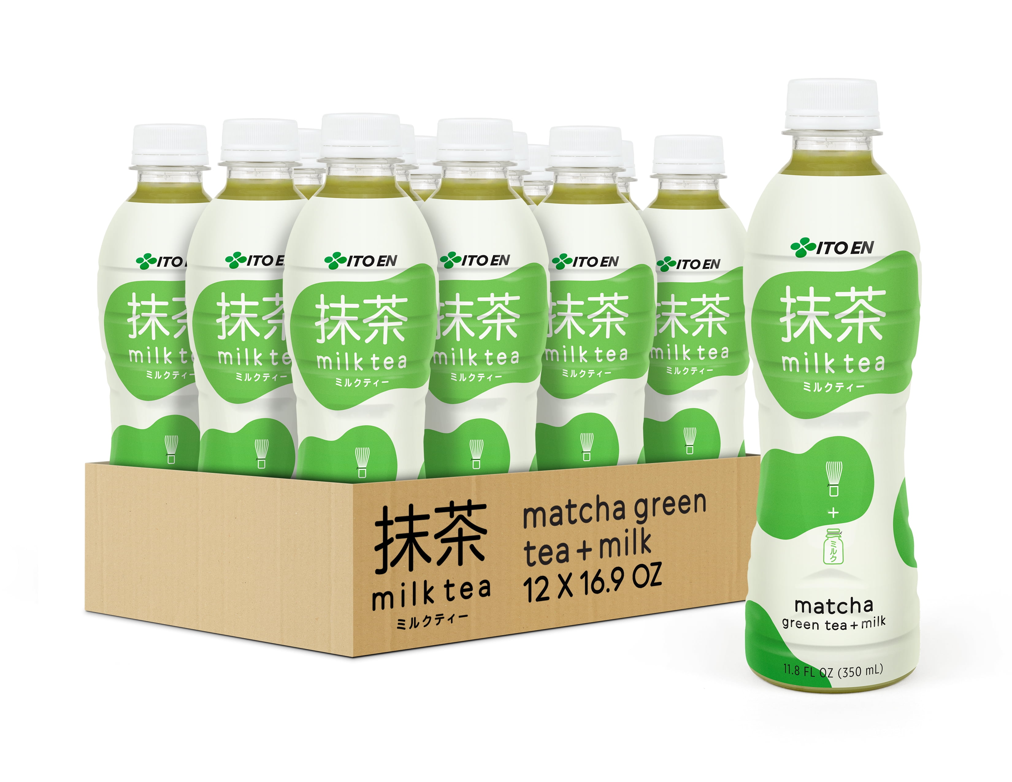 Ito En Matcha Milk Tea, Naturally Caffeinated Bottled Tea, 11.8 fl oz, 12 Pack