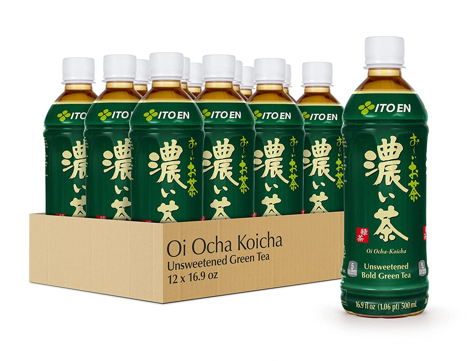 Ito En Oi Ocha Unsweetened Bold Green Tea, 16.9 Fluid Ounce (Pack of 12