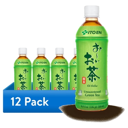 (12 pack) ITO EN Oi Ocha Green Tea, 16.9 fl oz, Naturally Caffeinated, Unsweetened, Bottled Tea
