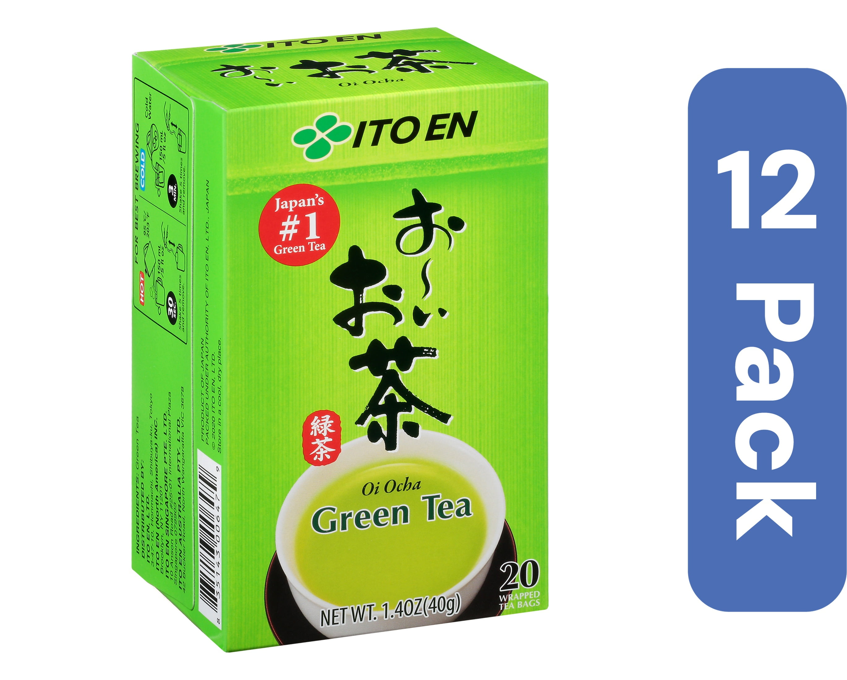 (Pack Of 12) Ito En Tea Oi Ocha Green Tea 20 Bags 1.4 Oz - Walmart.com