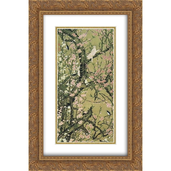 Ito Jakuchu 2x Matted 18x24 Gold Ornate Framed Art Print 'Touka shoukinzu'