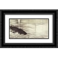 thumbnail image 1 of Ito Jakuchu 2x Matted 24x16 Black Ornate Framed Art Print 'Elephant and Whale (diptych)', 1 of 2