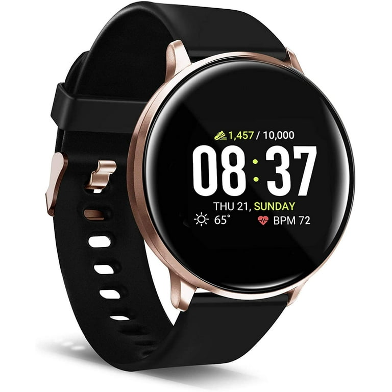 Itouch Sport Unisex Adult Digital Smartwatch and Pedometer Black Rose Gold 43mm Walmart