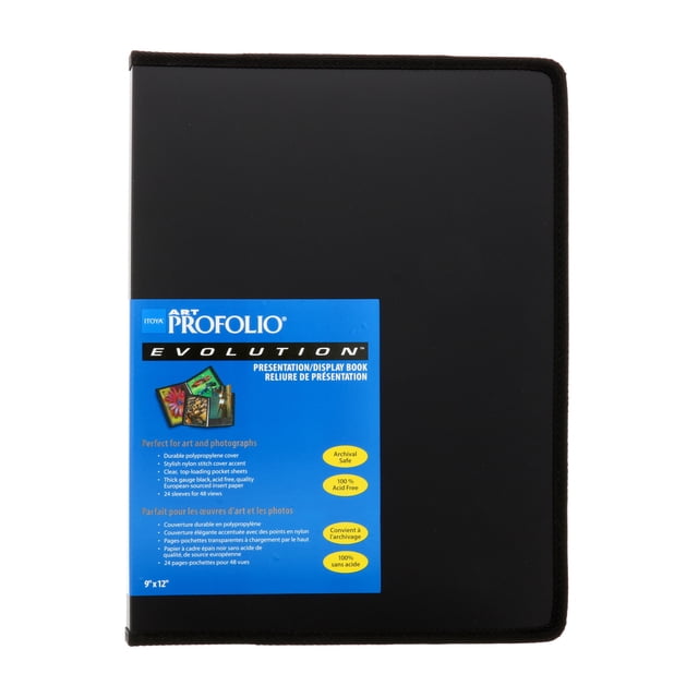 ITOYA Art Profolio 9x12 – Portefeuille 24 Poches Acide-Free Pour Photos & Dessins – Noir