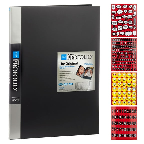 Itoya Art Profolio Storage Display Book 13" x 19" | 24 Pages/48 Views | Emoji Stickers