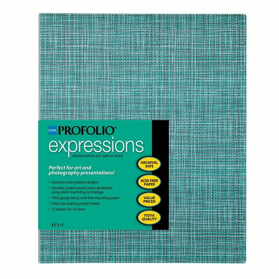 Itoya ProFolio Expressions Presentation Book, Aqua/Micro