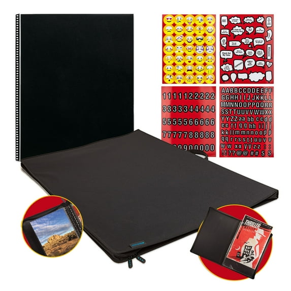 Itoya ProFolio Poster Binder 24" x 36" Presentation Storage Display Portfolio by Itoya - Includes 10 Refill Pages + Emoji Stickers
