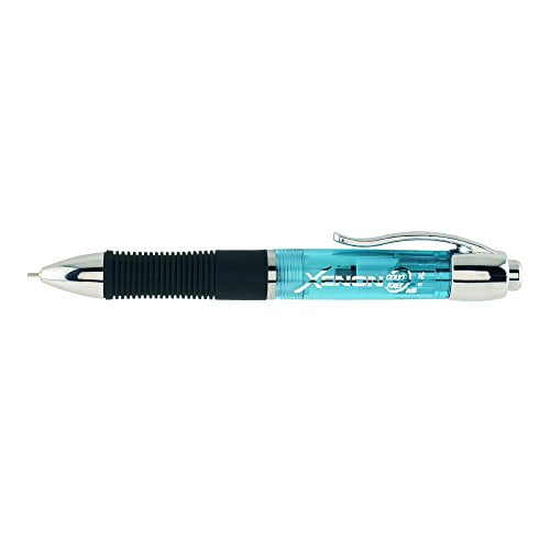 Itoya Xenon Retractable Ballpoint Pen with Comfortable Rubber Grip, 1.0mm Medium Point, Translucent Turquoise
