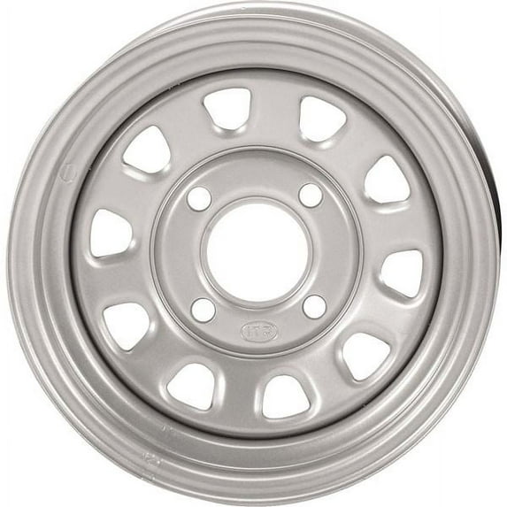 Silver 12x7, 4/110, 2+5 ITP Delta Steel Wheel - 1225544032
