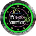 thumbnail image 1 of Its 420 Somewhere Neon Clock, 1 of 1