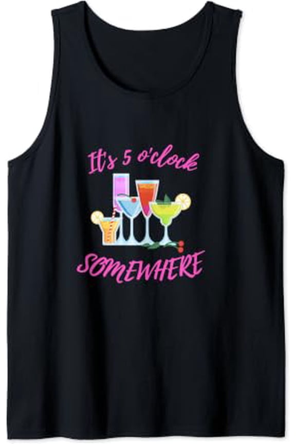 Its 5 Oclock Somewhere Hello Summer Beach Lover Summertime Tank Top Size S-3XL