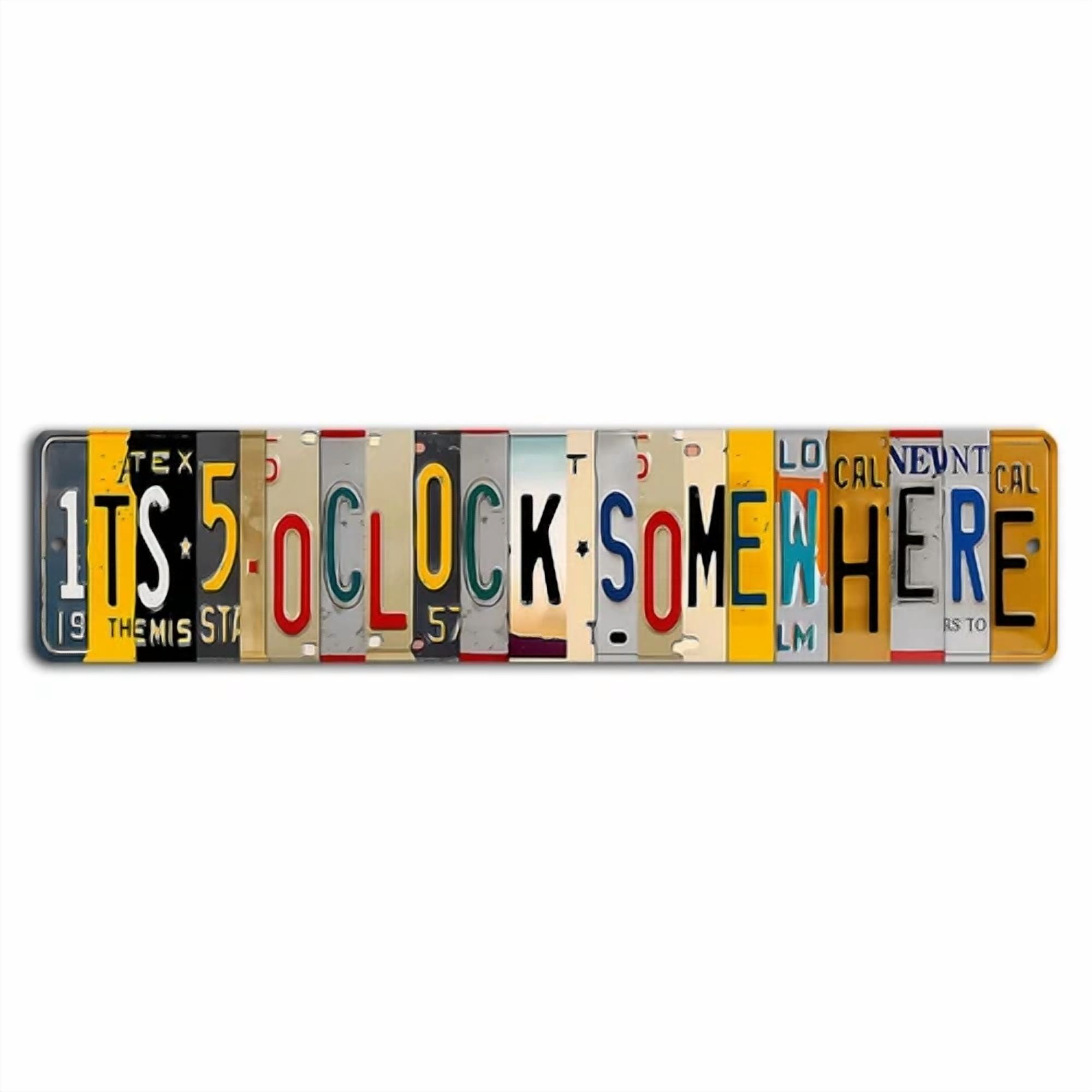 Its 5 Oclock Somewhere Vintage License Plate Art Sign - Bar Decor